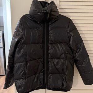 BCBGMaxAzria Shiny Black Puffer Jacket